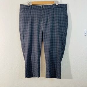 NWT Banana Republic Sloan Checked Cropped Pants Size 16 Preppy Career Office